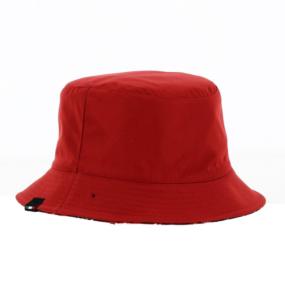 Red Plaid Reversible Wool Bucket Hat - Traclet