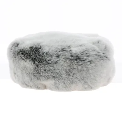 Courchevel Toque Cream Faux Fur with Gray Accents - Traclet Reference: 8921 | Traclet Hat Shop