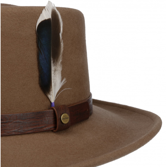Chapeau Gambler Woolfelt Beige - Stetson