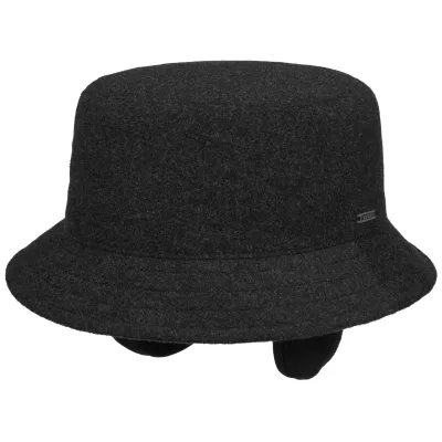 Chapeau Bob Laine & Cachemire Cache-Oreilles Anthracite - Stetson Reference : 19187 | Chapellerie Traclet