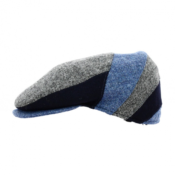 Blue Wool Vincent Flat Cap - Traclet Blue Wool Vincent Flat Cap - Traclet