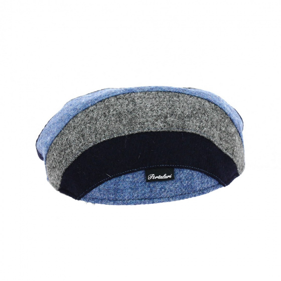 Blue Wool Vincent Flat Cap - Traclet Blue Wool Vincent Flat Cap - Traclet