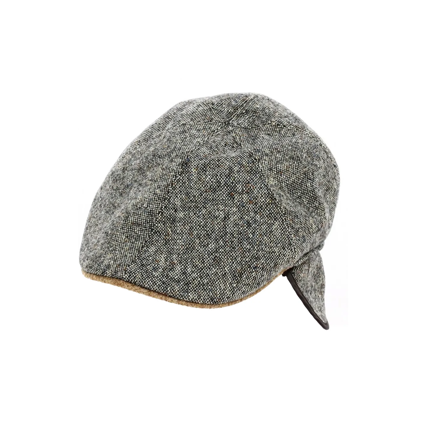 Grey Wool Flat Cap with Ear Flaps - Traclet Reference: 19191 | Traclet Hat Shop