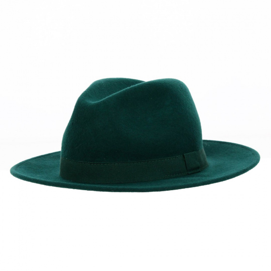 Green Waterproof Wool Felt Fedora Hat - Traclet