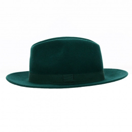Green Waterproof Wool Felt Fedora Hat - Traclet
