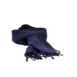 Virgin Wool Scarf Manoe Navy - Traclet