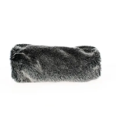 Lucia Blue & Gray Faux Fur Hand Muff - Traclet Reference: 2938 | Chapellerie Traclet