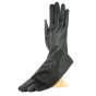 Women's Black Leather Gloves with Silk Lining - Traclet