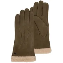 Gants Femme Cuir & fourrure Olive - Isotoner Reference : 18939 | Chapellerie Traclet