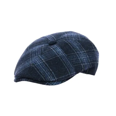 Casquette 6 Côtes Tailor Laine Gris & Bleu- Traclet