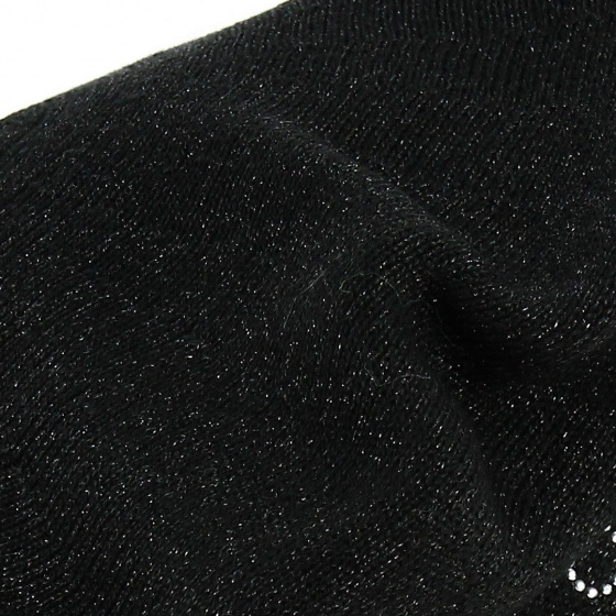 ELEGANT BERET BLACK DOUBLE LAYER & BLACK LUREX