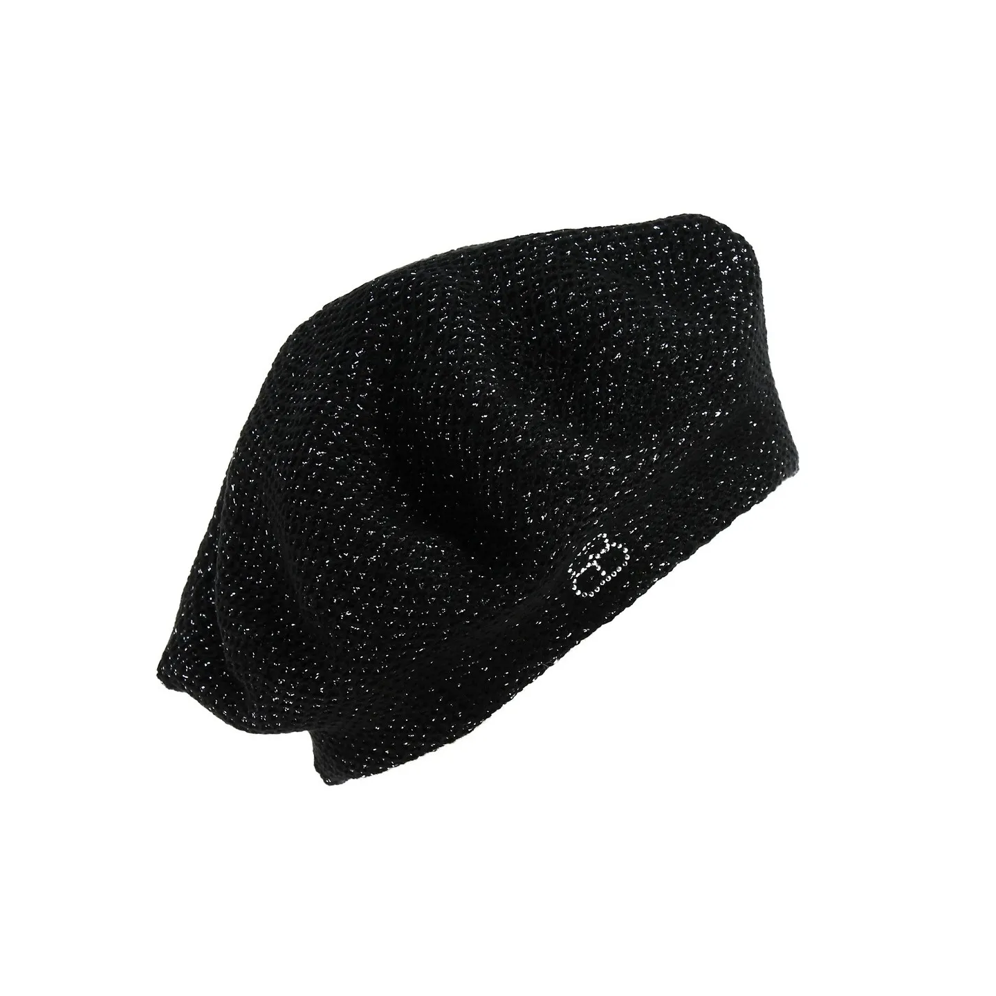 BÉRET “ÉLÉGANT” BLACK DOUBLE LAYER & BLACK LUREX| Chapellerie Traclet