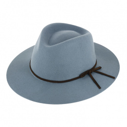 Traveler wool felt hat, plain denim blue