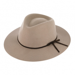 Plain Beige Wool Felt Traveler Hat