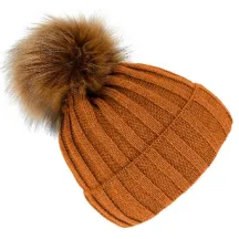 Bonnet à Pompon Perla Cognac -Traclet