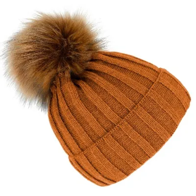 Perla Cognac Pom-pom Beanie -Traclet - Traclet Shop Reference: 13578 | Traclet Hat Shop