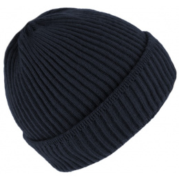 Dunkerque Navy Wool Knit Beanie - Traclet