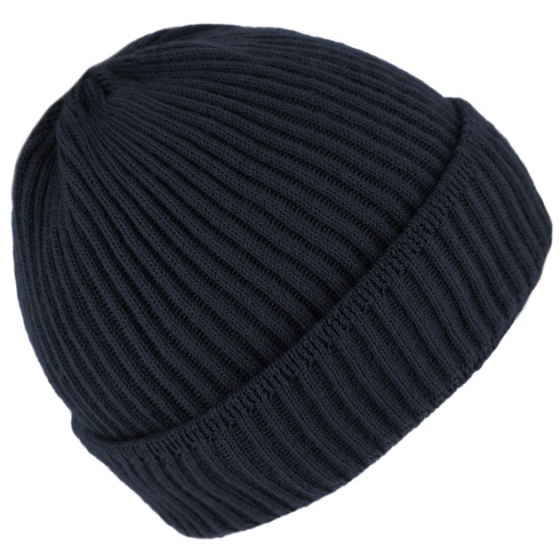 Dunkerque Navy Wool Knit Beanie - Traclet