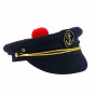 Casquette Marin Capitaine Marine pompon rouge