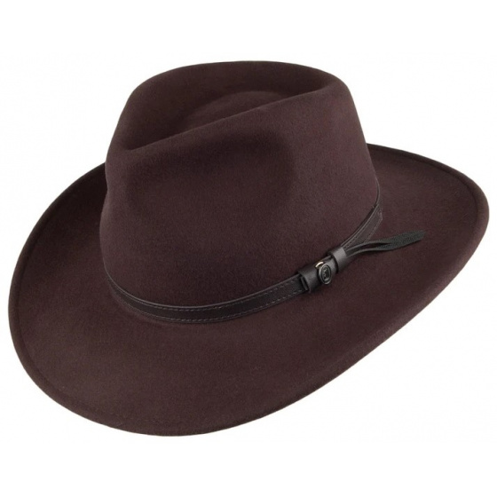 Traveller Lombardy Brown Wool Felt Hat - Traclet