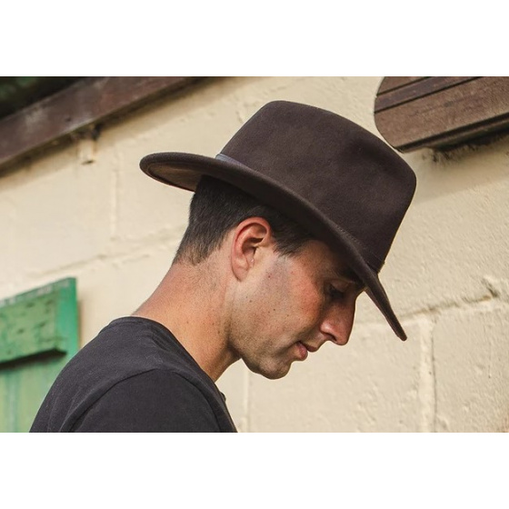 Traveller Lombardy Hat Wool Felt Brown - Traclet