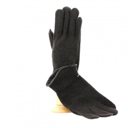 Men's wool gloves with leather trim