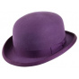 Purple Wool Felt Bowler Hat - Traclet
