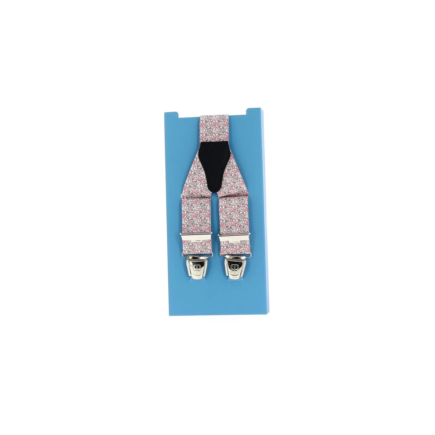 Pink suspenders with small flowers Reference: 11390 | Chapellerie Traclet