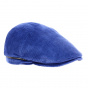 Royal blue velvet flat cap