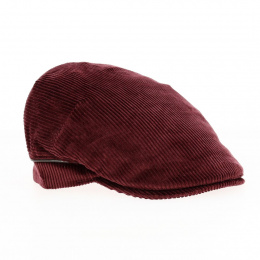 Burgundy Velvet Flat Cap