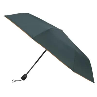 Parapluie Femme Anna Vert Finition Camel - Piganiol