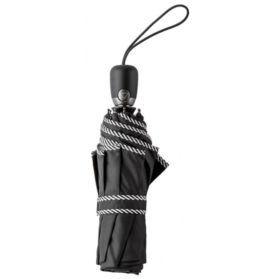 Parapluie Femme Opale Noir Finition Rayures - Piganiol