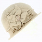 Josiane Beige Wool Cloche Hat - Traclet