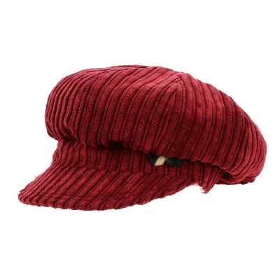 Sophie Burgundy Velvet Newsboy Cap - Traclet Reference: 13143 | Chapellerie Traclet