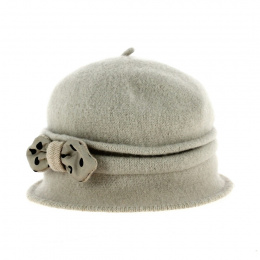 Josiane Beige Wool Cloche Hat - Traclet