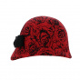 Red Manon cloche hat