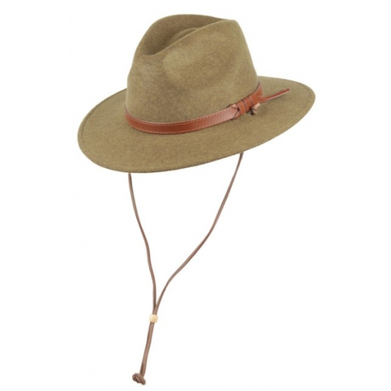 Chapeau Fedora Warren Laine Olive Scippis - Traclet