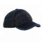 Baseball cap with navy patch earflap - Traclet