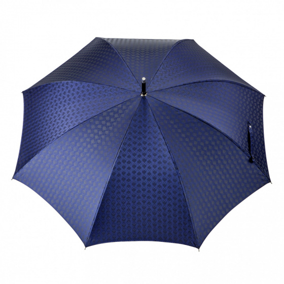 Women's Black Walking Umbrella with Sailor Stripe Finish - Piganiol Women's Black Walking Umbrella with Sailor Stripe Finish - Piganiol