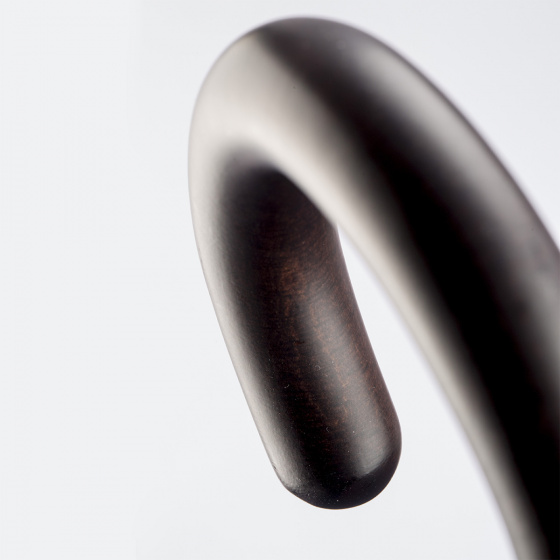 Women's Black Walking Umbrella with Sailor Stripe Finish - Piganiol Women's Black Walking Umbrella with Sailor Stripe Finish - Piganiol