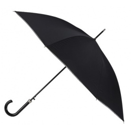 Women's Black Walking Umbrella with Sailor Stripe Finish - Piganiol