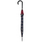 Parapluie Canne Femme Rouge Finition Marinière - Piganiol