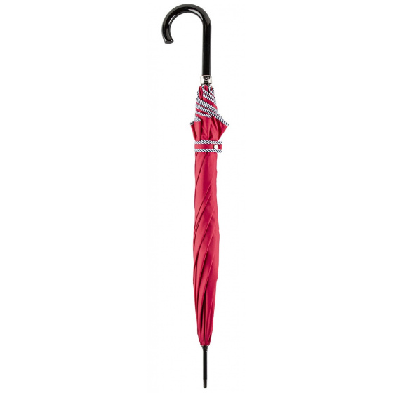 Women's Red Walking Umbrella with Sailor Finish - Piganiol Women's Red Walking Umbrella with Sailor Finish - Piganiol
