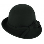 Lidia Wool Felt Cloche Hat black - Traclet