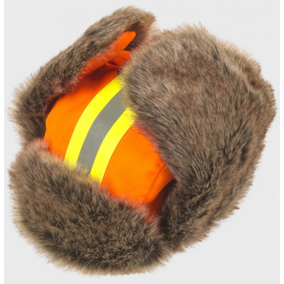 Chapka Imperméable Reflex Fausse Fourrure Orange