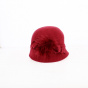 Sophia Cloche Hat Red Wool Felt - Traclet