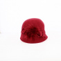 Sophia Red Wool Felt Cloche Hat - Traclet