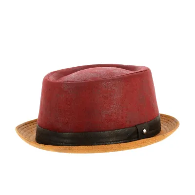 Pork Pie Street Hat Wine Lees - Traclet  faux leather  WINE LEES Reference: 4476 | Traclet Hat Shop