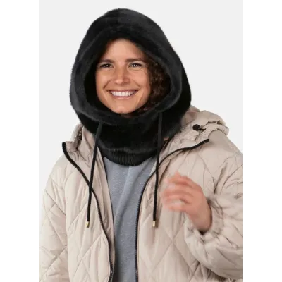 Snood Capuche Eliess Noir - Barts   Reference : 19369| Chapellerie Traclet