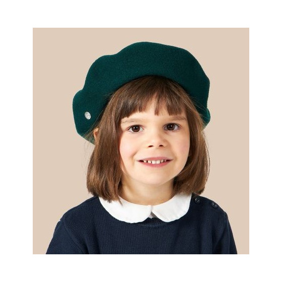 Children's Beret Petit Basque Botanical Green - Heritage by Laulhère